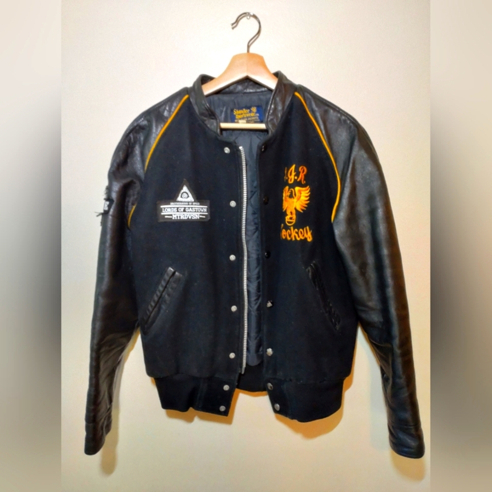 【Rare】70s vintage Shanter Sportswear/stadium leatherJackets/Embroidered logo